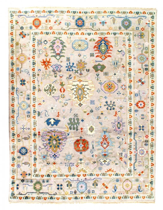 Fine Hand Knotted oushak design 9'1'' X X 12': Fine Hand Knotted oushak design 9'1'' X X 12' - New, Oushak, Hand-Knotted, Lamb's Wool, 300 -D12211- 862.This item is part of our fine auction collection which includes many fine home accessories incl