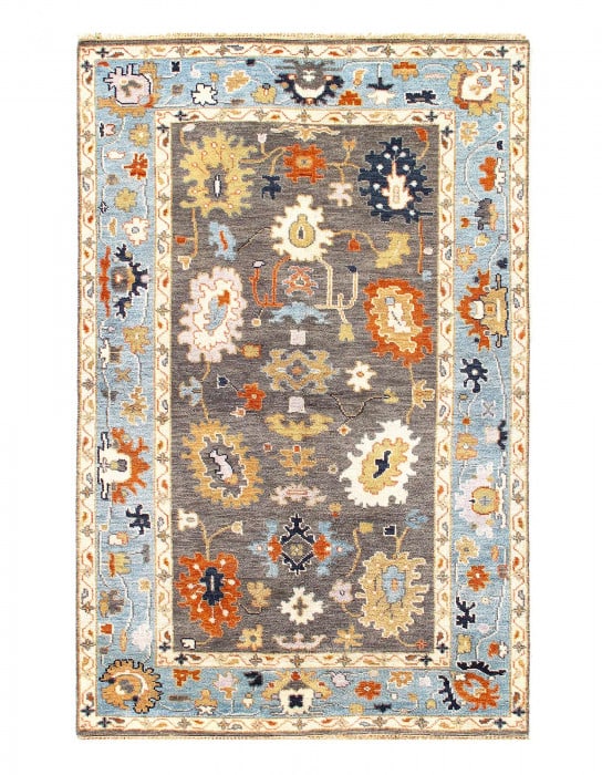 Fine Hand Knotted oushak design 5'2'' X 8'1'': Fine Hand Knotted oushak design 5'2'' X 8'1'' - New, Oushak, Hand-Knotted, Lamb's Wool, 300 -D12220- 862.This item is part of our fine auction collection which includes many fine home accessories incl