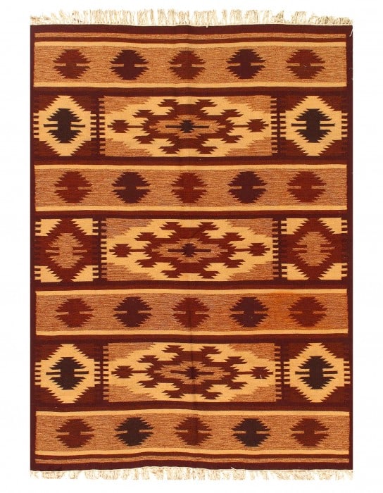 Brown Fine Hand Knotted NW Rug 4'8'' X 6'5'': Brown Fine Hand Knotted NW Rug 4'8'' X 6'5'' - circa 1960, NorthWest, Hand-Knotted, Flat Weave, 300 -53894- 862.This item is part of our fine auction collection which includes many fine home accessori