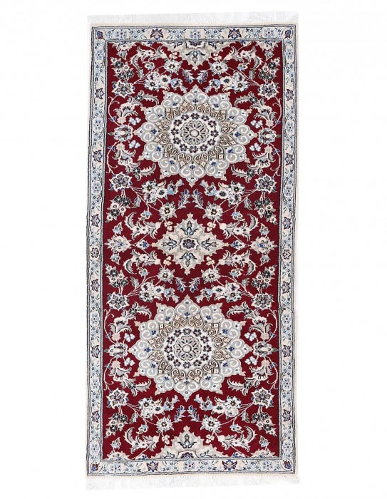 Red Fine Hand Knotted Persian Silk & wool Nain 2'9"X 6'6": Red Fine Hand Knotted Persian Silk & wool Nain 2'9"X 6'6" - NEW, Nain, Straight-Wooven, Wool & Silk, 300 -D13694- 862.This item is part of our fine auction collection which includes many fine home acc