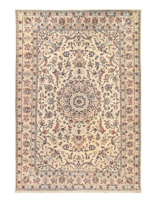 Ivory Persian Nain Silk & Wool 7'9"X 11'6" (1 of 3)