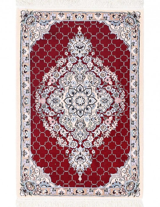Red Fine Hand Knotted Persian Silk & wool Nain 2'X 3': Red Fine Hand Knotted Persian Silk & wool Nain 2'X 3' - NEW, Nain, Hand-Knotted, Wool & Silk, 300 -D13717- 862.This item is part of our fine auction collection which includes many fine home accessorie