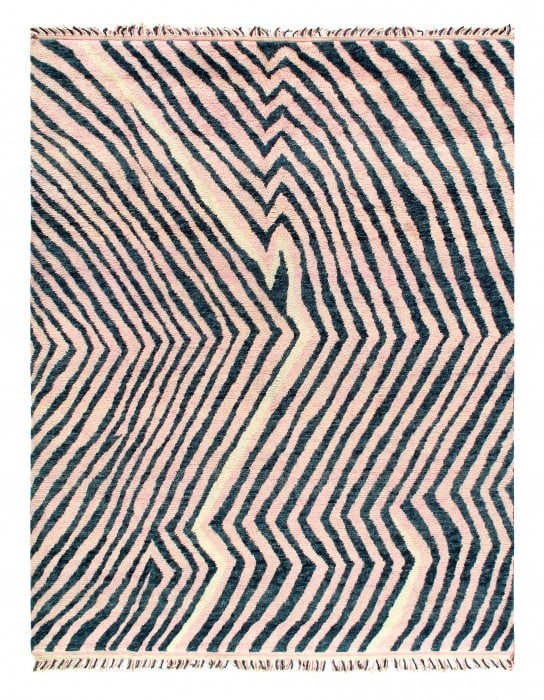 Blue Hand Knotted Moroccon Rug 8' X 10': Blue Hand Knotted Moroccon Rug 8' X 10' - New, Moroccan, Hand-Knotted, Lamb's Wool, 300 -D10982- 862.This item is part of our fine auction collection which includes many fine home accessories includin