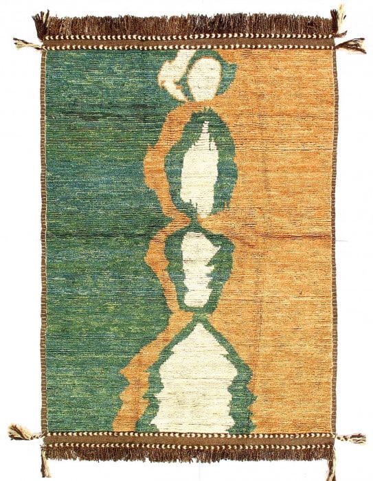 Multi Color fine Hand knotted Moroccan rug 5'1'' X 7'1'': Multi Color fine Hand knotted Moroccan rug 5'1'' X 7'1'' - New, Moroccan, Hand-Knotted, Lamb's Wool, 300 -D14410- 862.This item is part of our fine auction collection which includes many fine home