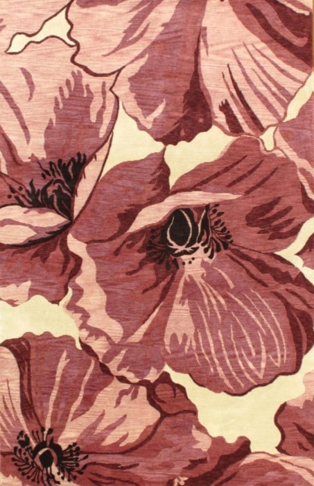 Rose Color Fine Hand Knotted Modern rug 5' X 8' (1 of 7)