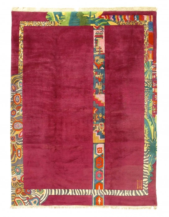 Fine Hand Knotted Vintage Tibetan rug 9'9'' X 13'1'': Fine Hand Knotted Vintage Tibetan rug 9'9'' X 13'1'' - Circa 1960, Modern, Hand-Knotted, Lamb's Wool, 300 -D12075- 862.This item is part of our fine auction collection which includes many fine home ac