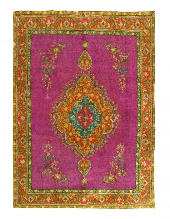 Purple Vintage Persian Modern Over-Dyed 9'8"x13'8": Purple Vintage Persian Modern Over-Dyed 9'8"x13'8" - circa 1920, Modern, Hand-Knotted, Lamb's Wool, 300 -D10052- 862.This item is part of our fine auction collection which includes many fine home acce