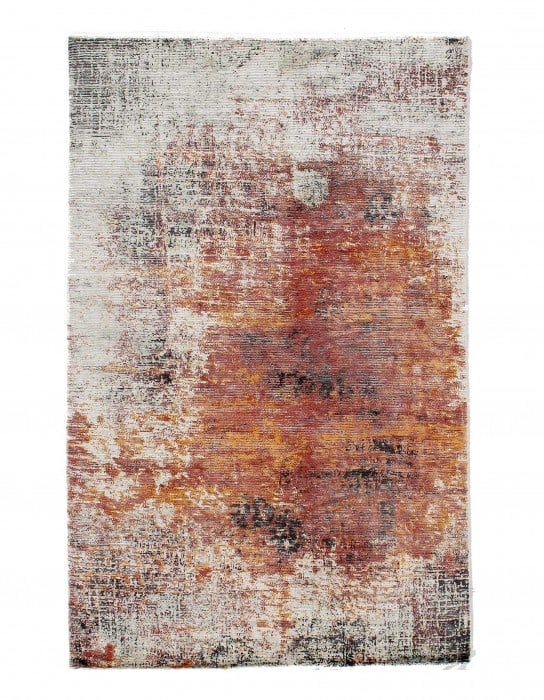 Rust Modern Rug 5' X 8': Rust Modern Rug 5' X 8' - New, Modern, Hand-Knotted, Wool & Silk, 300 -D08920- 862.This item is part of our fine auction collection which includes many fine home accessories including antique rugs, vi