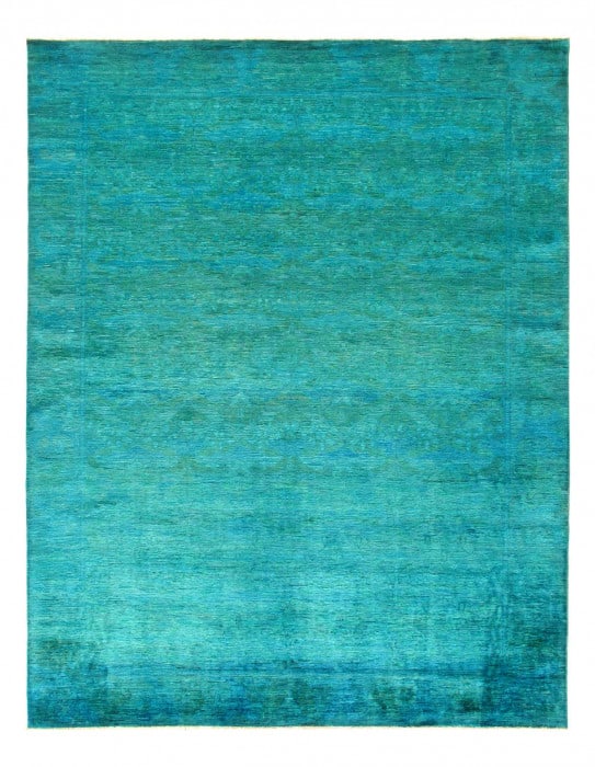 Overdyed Green Hand Knotted Area Rug 8'1'' X 10'5'': Overdyed Green Hand Knotted Area Rug 8'1'' X 10'5'' - New, Modern, Hand-Knotted, Lamb's Wool, 300 -D14205- 862.This item is part of our fine auction collection which includes many fine home accessorie