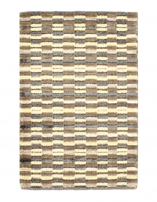 Modern Earth-tone Hand-made Bamboo Silk Indo Rug - 2' x 3': Modern Earth-tone Hand-made Bamboo Silk Indo Rug - 2' x 3' - New, Modern, Hand-Knotted, Crystal, 300 -D10909- 862.This item is part of our fine auction collection which includes many fine home accesso