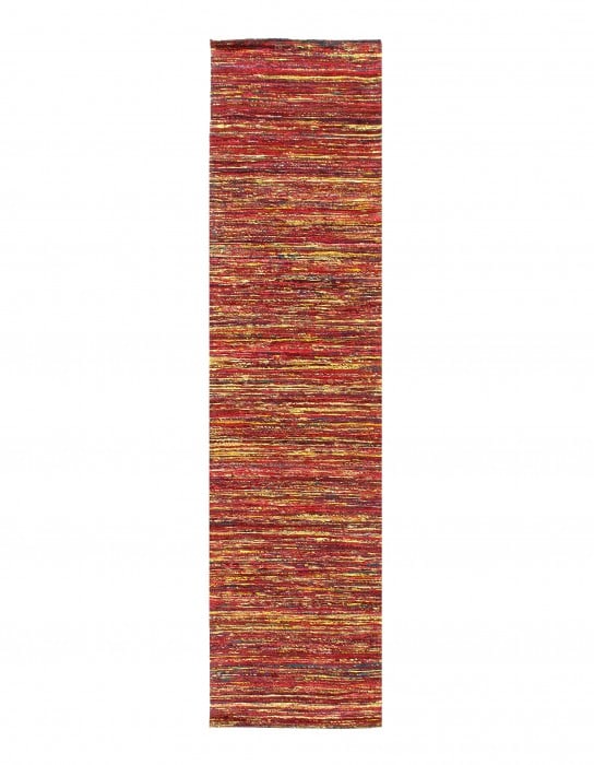 Multi Sari-Silk Modern Flat Weave Runner 2'4'' X 10': Multi Sari-Silk Modern Flat Weave Runner 2'4'' X 10' - NEW, Modern, Hand-Tufted, Flat Weave, 300 -D10612- 862.This item is part of our fine auction collection which includes many fine home accessories