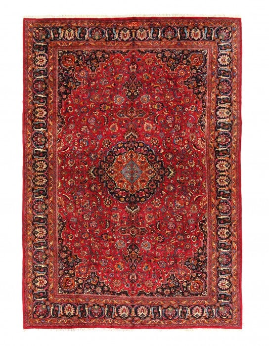 Fine Hand Knotted Vintage Persian Mashad 11'2'' X 15'7'': Fine Hand Knotted Vintage Persian Mashad 11'2'' X 15'7'' - Circa 1970, Mashhad, Hand-Knotted, Lamb's Wool, 300 -18118- 862.This item is part of our fine auction collection which includes many fine hom