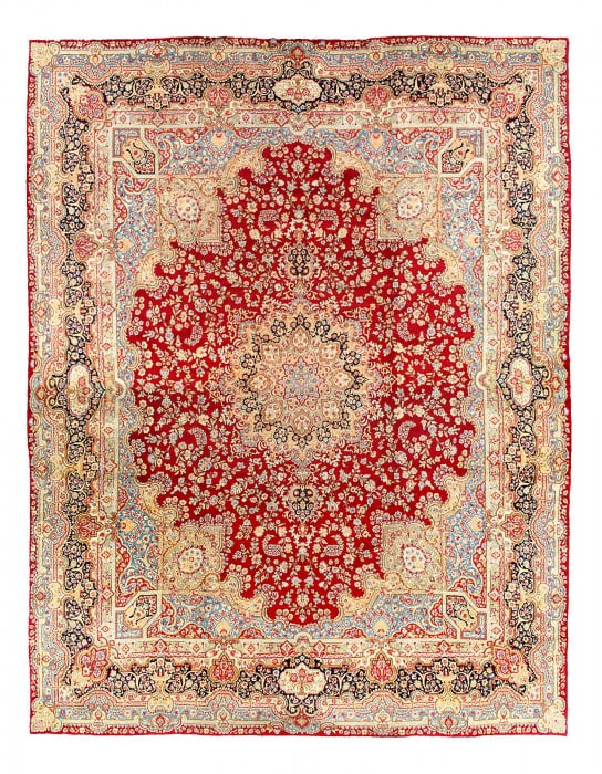 Red Persian Kerman 13'1"X 16'6": Red Persian Kerman 13'1"X 16'6" - CIRCA 1970, kerman, Hand-Knotted, Lamb's Wool, 300 -D15265- 862.This item is part of our fine auction collection which includes many fine home accessories including a