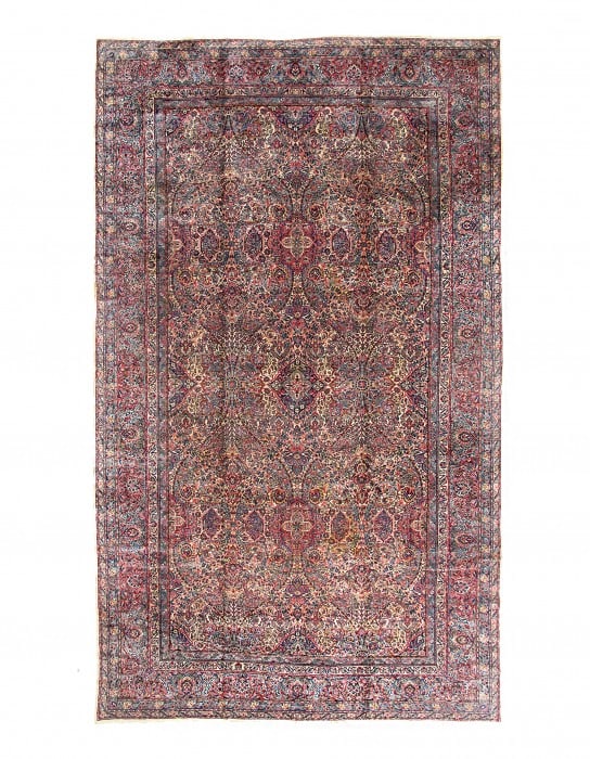 Beige Persian Antique Kerman 10'11 X 19'1'': Beige Persian Antique Kerman 10'11 X 19'1'' - Circa 1880, kerman, Hand-Knotted, Lamb's Wool, 300 -D05719- 862.This item is part of our fine auction collection which includes many fine home accessories
