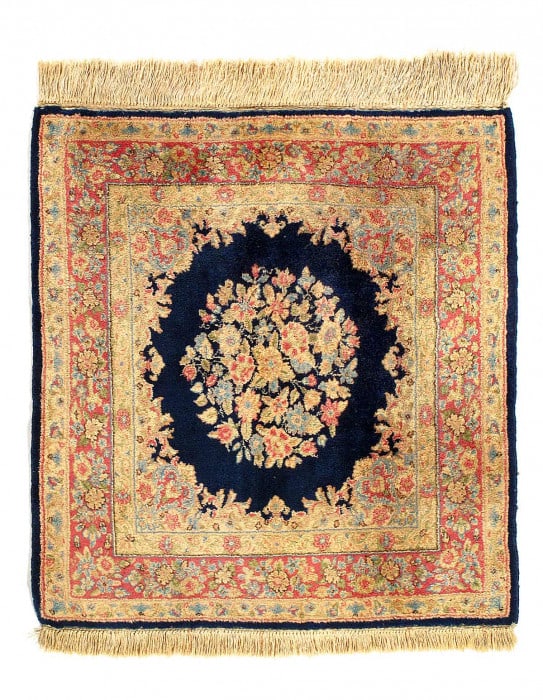 Fine Hand knotted Persian Vintage Kerman Square rug 2'11'' X 3'2'': Fine Hand knotted Persian Vintage Kerman Square rug 2'11'' X 3'2'' - Circa 1970, kerman, Hand-Knotted, Lamb's Wool, 300 -D14883- 862.This item is part of our fine auction collection which includes man