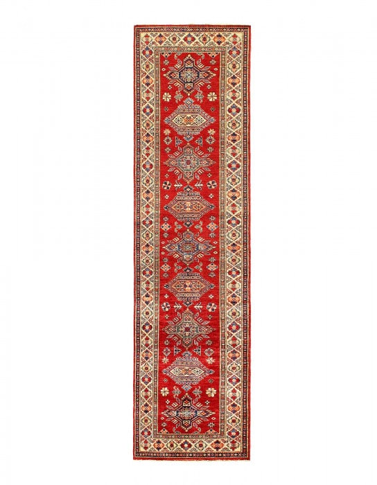 Red Color Fine Hand knotted Kazak runner 2'8'' X 9'11'': Red Color Fine Hand knotted Kazak runner 2'8'' X 9'11'' - New, Kazak, Hand-Knotted, Lamb's Wool, 300 -D14080- 862.This item is part of our fine auction collection which includes many fine home accesso