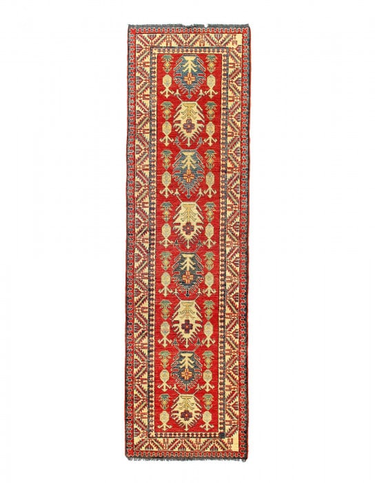 Fine Hand knotted Kazak Runner 2'9"X 10'2" (1 of 3)