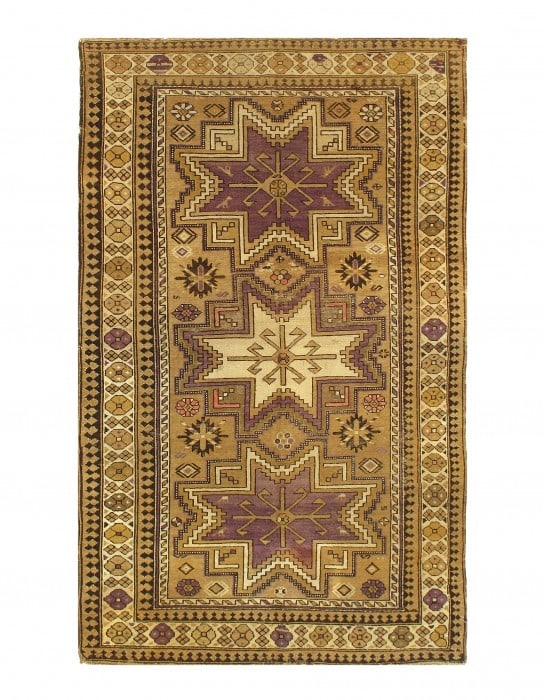 Camel Color Azarbaijan Antique Kazak 4'6'' X 6'9'': Camel Color Azarbaijan Antique Kazak 4'6'' X 6'9'' - Mid 20th Century, Kazak, Hand-Knotted, Lamb's Wool, 300 -36779- 862.This item is part of our fine auction collection which includes many fine home