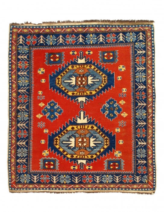 Rust Turkish Kazak 4' 11'' X 5' 8'': Rust Turkish Kazak 4' 11'' X 5' 8'' - Circa 1970, Kazak, Hand-Knotted, Lamb's Wool, 300 -D07225- 862.This item is part of our fine auction collection which includes many fine home accessories includin