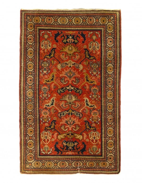 Fine Hand Knotted Antique Turkish Kazak 2'11'' X 4'11'': Fine Hand Knotted Antique Turkish Kazak 2'11'' X 4'11'' - Circa 1920, Kazak, Hand-Knotted, Lamb's Wool, 300 -D11666- 862.This item is part of our fine auction collection which includes many fine home