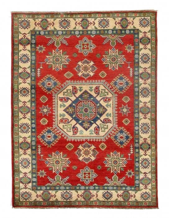 Fine Hand Knotted Kazak Design 5' X 6'7": Fine Hand Knotted Kazak Design 5' X 6'7" - New, Kazak, Hand-Knotted, Wool, 300 -D10058- 862.This item is part of our fine auction collection which includes many fine home accessories including antique