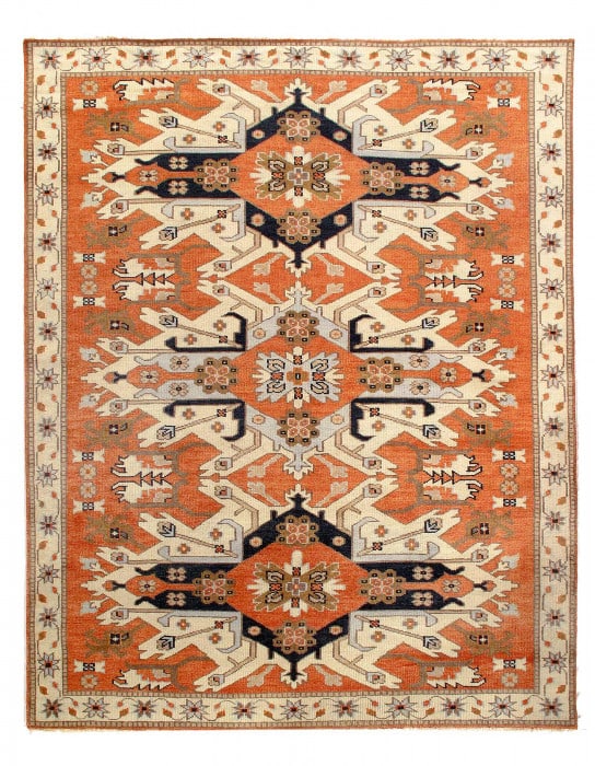 Fine Hand Knotted Kazak Design rug 7'11'' X 10'1'': Fine Hand Knotted Kazak Design rug 7'11'' X 10'1'' - New, Kazak, Hand-Knotted, Lamb's Wool, 300 -D12468- 862.This item is part of our fine auction collection which includes many fine home accessories