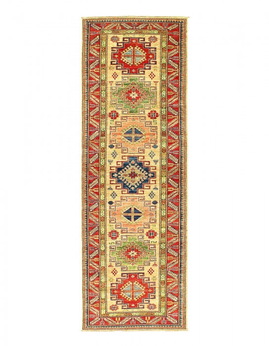 Fine Hand Knotted kazak Runner 2'7" X 8'3": Fine Hand Knotted kazak Runner 2'7" X 8'3" - New, Kazak, Hand-Knotted, Lamb's Wool, 300 -D12690- 862.This item is part of our fine auction collection which includes many fine home accessories includin
