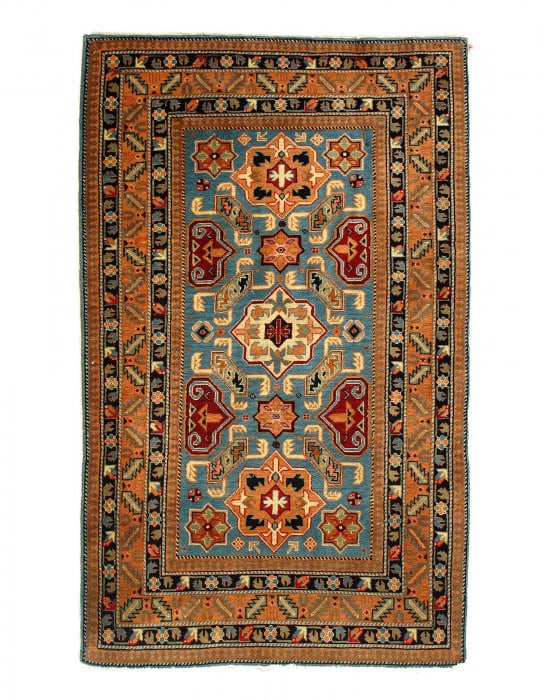 Fine Hand Knotted Antique Turkish Kazak 2'9" X 4'6": Fine Hand Knotted Antique Turkish Kazak 2'9" X 4'6" - CIRCA 1940, Kazak, Hand-Knotted, Lamb's Wool, 300 -D14964- 862.This item is part of our fine auction collection which includes many fine home acce