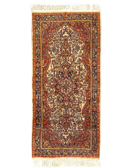Fine Hand knotted Kashmir 2'2'' X 4'8'': Fine Hand knotted Kashmir 2'2'' X 4'8'' - Circa 1980, Kashmar, Hand-Knotted, Lamb's Wool, 300 -D14884- 862.This item is part of our fine auction collection which includes many fine home accessories in