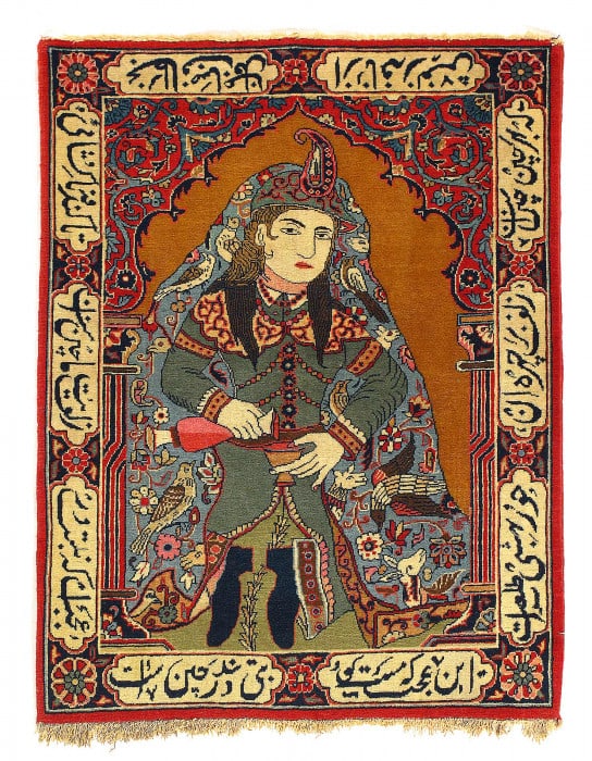 HIGH KPSI FINE 50 RAJ ORIENTAL PICTORIAL RUG KORK WOOL 2'3" X 3': HIGH KPSI FINE 50 RAJ ORIENTAL PICTORIAL RUG KORK WOOL 2'3" X 3' - Circa 1930, Kashan, Hand-Knotted, Lamb's Wool, 300 -D12736- 862.This item is part of our fine auction collection which includes many