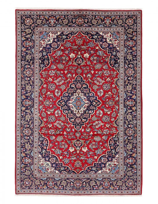 Red color Hand knotted persian Kashan 6'7"x9'11": Red color Hand knotted persian Kashan 6'7"x9'11" - Circa 2000, Kashan, Hand-Knotted, Lamb's Wool, 300 -D14038- 862.This item is part of our fine auction collection which includes many fine home access