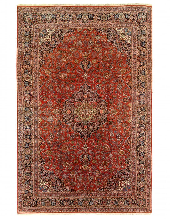 Persian Hand knotted Vintage Kashan 10'5'' X 16' (1 of 4)