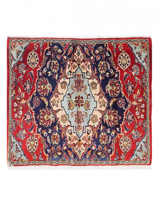 Red color Hand knotted persian Kashan 2'9" x 3'1": Red color Hand knotted persian Kashan 2'9" x 3'1" - cica 1970, Kashan, Hand-Knotted, Lamb's Wool, 300 -D13976- 862.This item is part of our fine auction collection which includes many fine home access