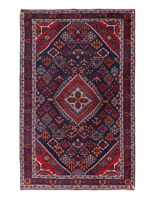 Navy Blue Persian Hand Knotted Joshegan 4'6'' X 7'2'' (1 of 3)