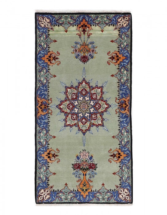 Super Fine hand knotted silk & wool Isfahan 2' X 4'2'': Super Fine hand knotted silk & wool Isfahan 2' X 4'2'' - New, Isfahan, Hand-Knotted, Wool & Silk, 300 -D13365- 862.This item is part of our fine auction collection which includes many fine home