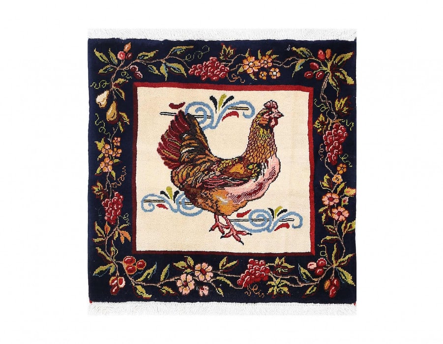 Ivory Color Hand knotted Persian Isfahan square 2'4'' X 2'4'': Ivory Color Hand knotted Persian Isfahan square 2'4'' X 2'4'' - New, Isfahan, Hand-Knotted, Wool, 300 -D13400- 862.This item is part of our fine auction collection which includes many fine home