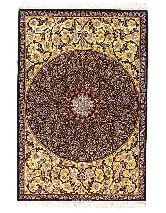 Persian Isfahan Silk & Wool 4'4'' X 6'6'': Persian Isfahan Silk & Wool 4'4'' X 6'6'' - New, Isfahan, Hand-Knotted, Wool & Silk, 300 -D14530- 862.This item is part of our fine auction collection which includes many fine home accessories includi