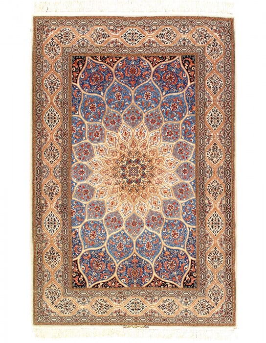 Fine Hand knotted silk & wool Isfahan 5'1'' X 7'11'': Fine Hand knotted silk & wool Isfahan 5'1'' X 7'11'' - New, Isfahan, Hand-Knotted, Wool & Silk, 300 -D14531- 862.This item is part of our fine auction collection which includes many fine home accessor