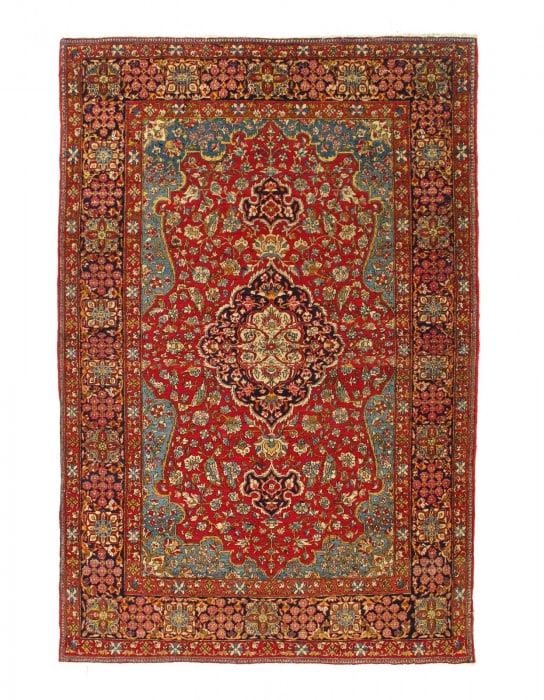 Persian Hand knotted Antique Isfahan 4'6'' X 6'11'' (1 of 9)