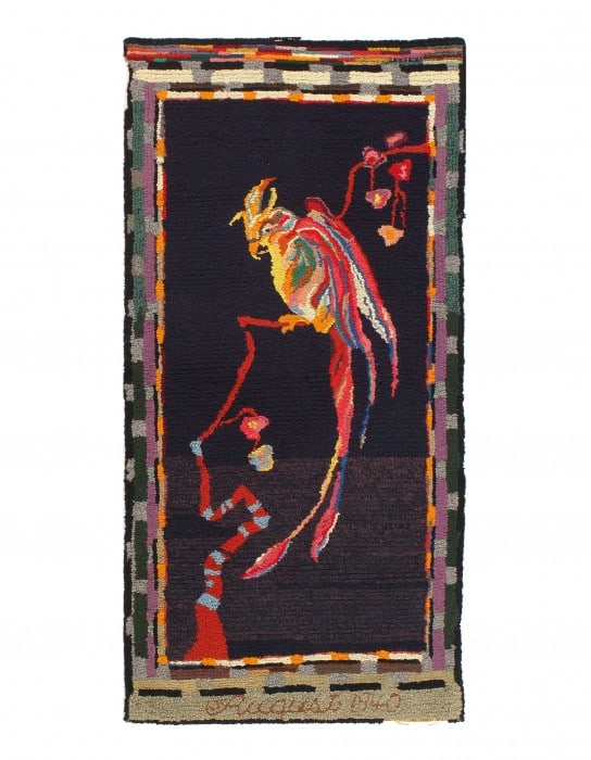 Antique American Hook Rug 1'11'' X 4' (1 of 4)