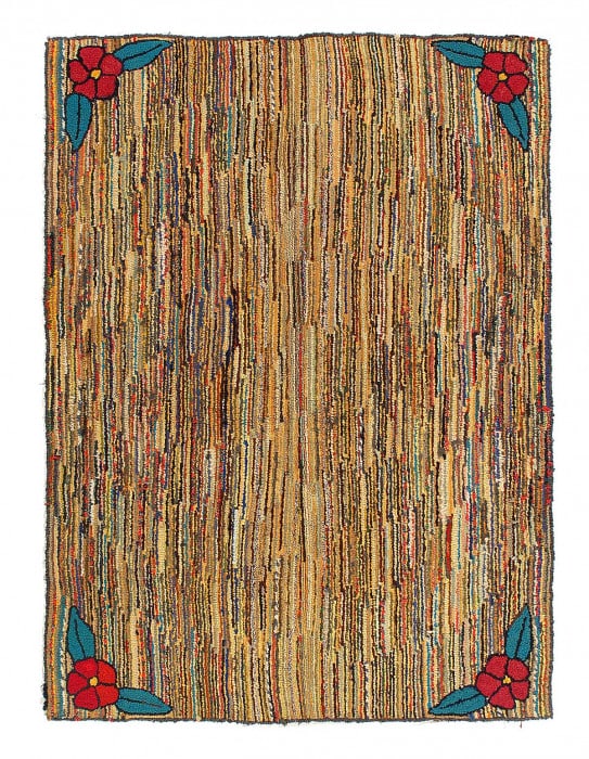 Antique American Hook Rug 4'4'X 6' (1 of 3)