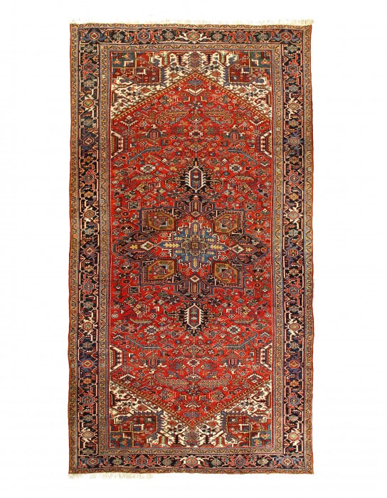 Antique Geometric Medallion Persian Heriz Rug 9'7'' X 17'7'' (1 of 3)