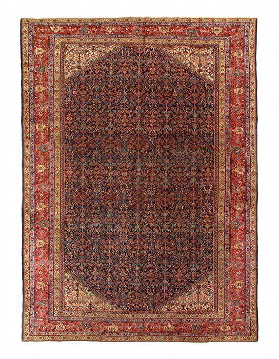 Navy blue antique Turkish Hereke 10'4"x14'9": Navy blue antique Turkish Hereke 10'4"x14'9" - circa 1930, Hereke, Hand-Knotted, Lamb's Wool, 300 -54861- 862.This item is part of our fine auction collection which includes many fine home accessories