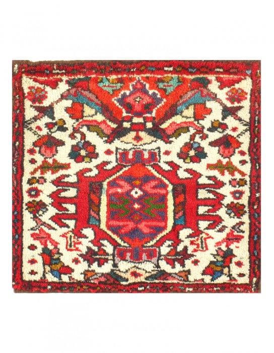 Persian Antique Hamdana square rug 1'7'' X 1'7'': Persian Antique Hamdana square rug 1'7'' X 1'7'' - Circa 1920, Hamadan, Hand-Knotted, Lamb's Wool, 300 -D10431- 862.This item is part of our fine auction collection which includes many fine home acces