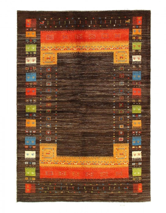 Brown Color fine Hand knotted Persian Gabbeh 5'9'' X 8'2'': Brown Color fine Hand knotted Persian Gabbeh 5'9'' X 8'2'' - New, Gabbeh, Hand-Knotted, Lamb's Wool, 300 -D09257- 862.This item is part of our fine auction collection which includes many fine home acc