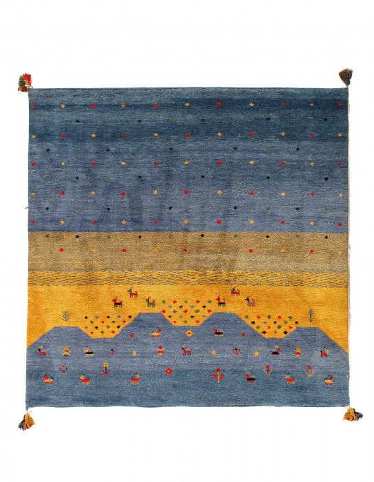 Red Hand Knotted Gabbeh Rug 6'9 X 8'9": Red Hand Knotted Gabbeh Rug 6'9 X 8'9" - New, Gabbeh, Hand-Knotted, Lamb's Wool, 300 -24300- 862.This item is part of our fine auction collection which includes many fine home accessories including an