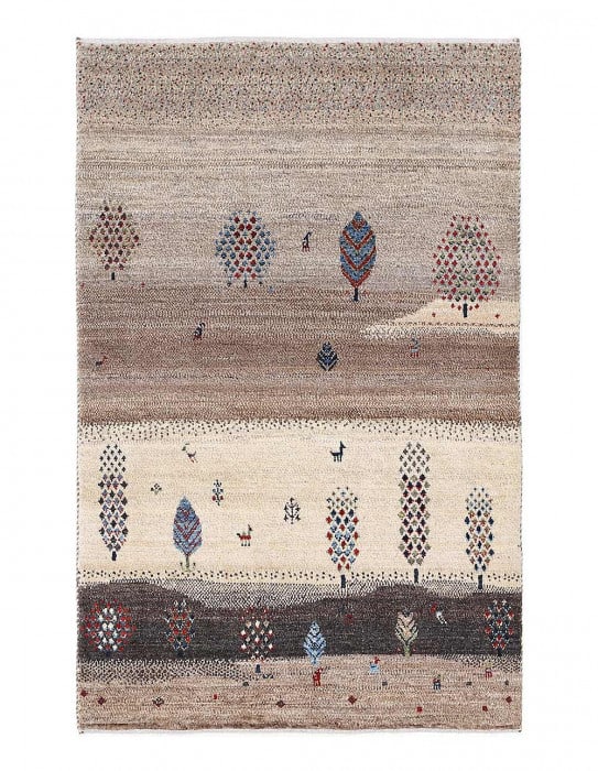 Fine Hand knotted Persian Gabbeh 2'8'' X 4'3'': Fine Hand knotted Persian Gabbeh 2'8'' X 4'3'' - New, Gabbeh, Hand-Knotted, Lamb's Wool, 300 -D13506- 862.This item is part of our fine auction collection which includes many fine home accessories inc