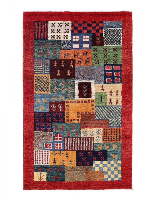 Fine Hand knotted Persian Gabbeh 2'9"X 4'7": Fine Hand knotted Persian Gabbeh 2'9"X 4'7" - NEW, Gabbeh, Hand-Knotted, Lamb's Wool, 300 -D13448- 862.This item is part of our fine auction collection which includes many fine home accessories includ