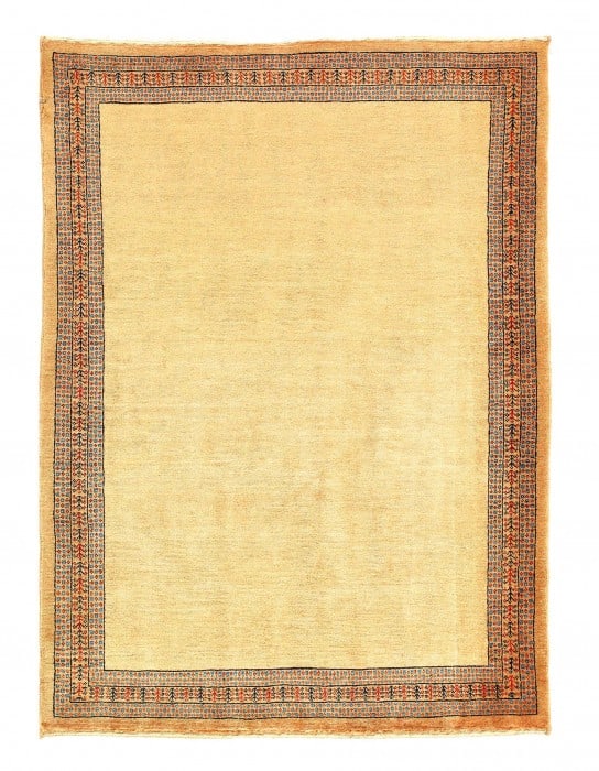 Ivory Fine Hand Knotted Persian Gabbeh 3'6'' X 4'11'': Ivory Fine Hand Knotted Persian Gabbeh 3'6'' X 4'11'' - New, Gabbeh, Hand-Knotted, Lamb's Wool, 300 -30181- 862.This item is part of our fine auction collection which includes many fine home accessori