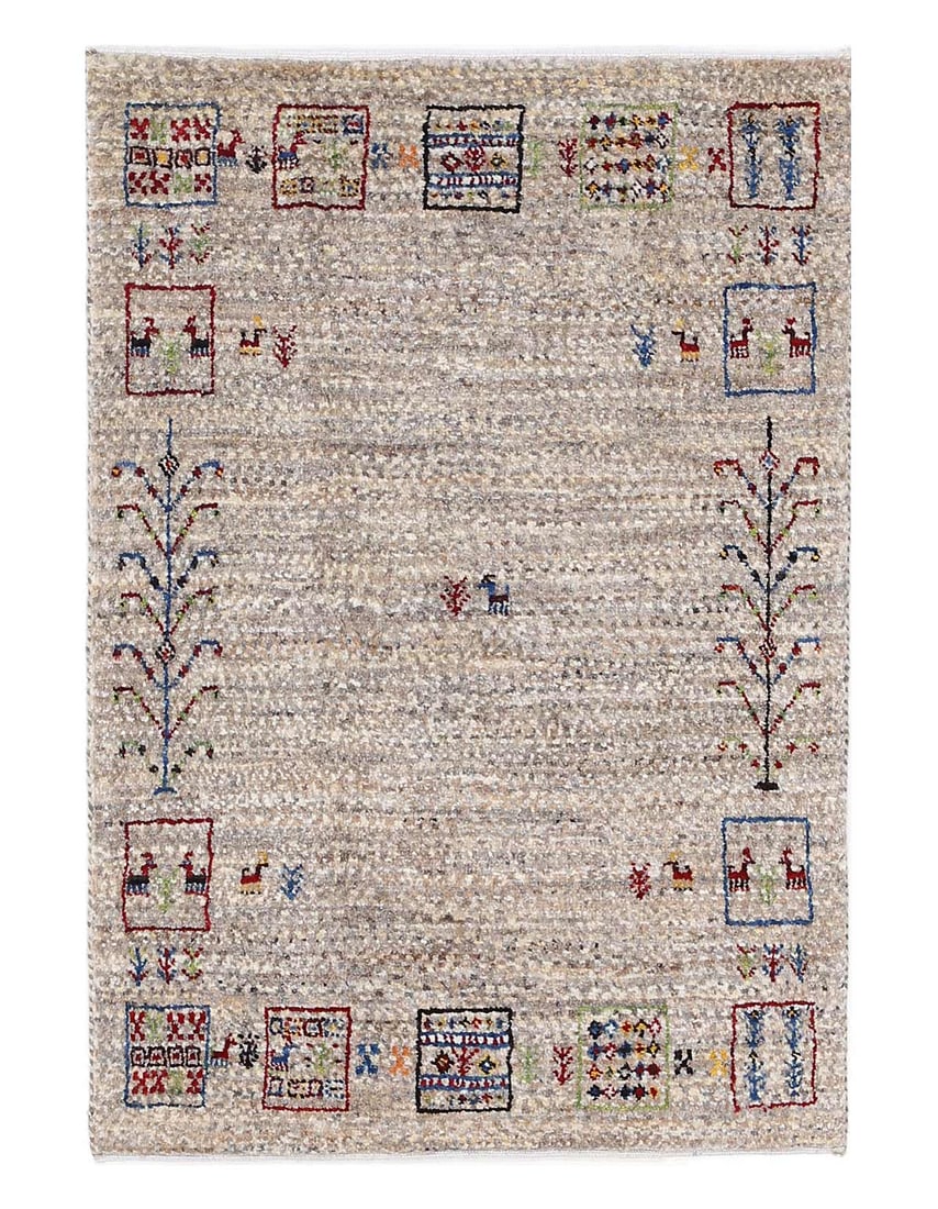 Beige Color Fine Hand knotted Persian Gabbeh 2'X3': Beige Color Fine Hand knotted Persian Gabbeh 2'X3' - NEW, Gabbeh, Hand-Knotted, Lamb's Wool, 300 -D13763- 862.This item is part of our fine auction collection which includes many fine home accessories